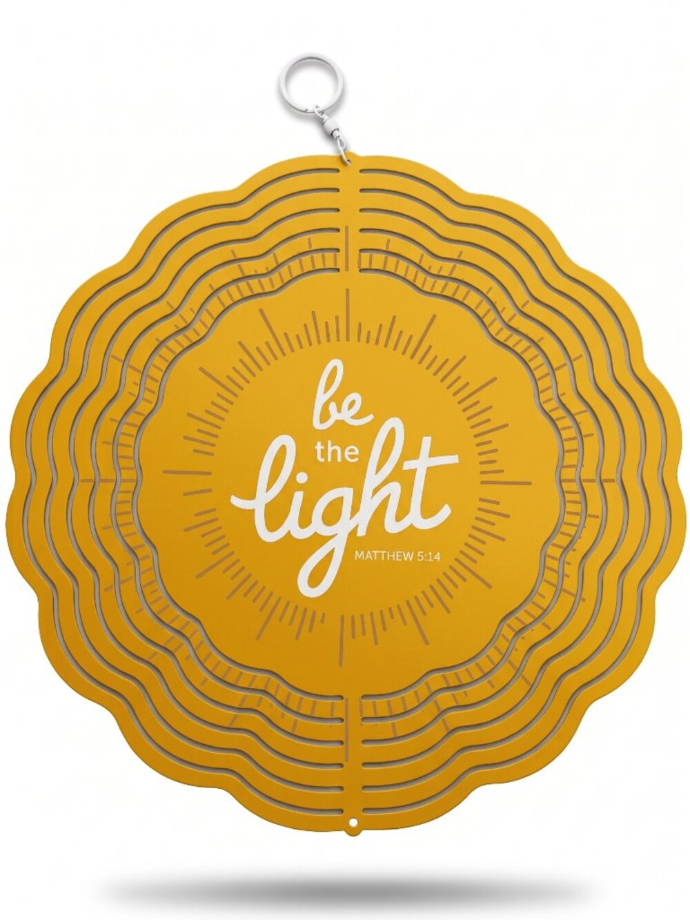 10" Be The Light Matthew 5:14 Kinetic Wind Spinner - Yellow Hanging Yard Decor